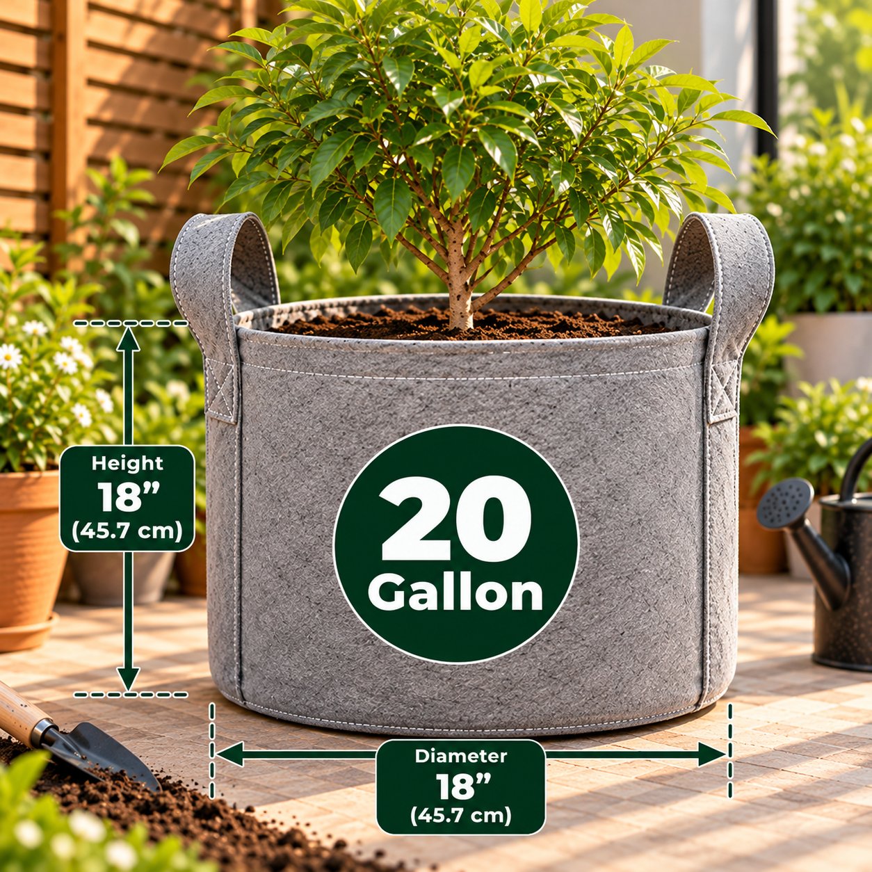 600 GSM জিও গ্রো ব্যাগ — 20 গ্যালন